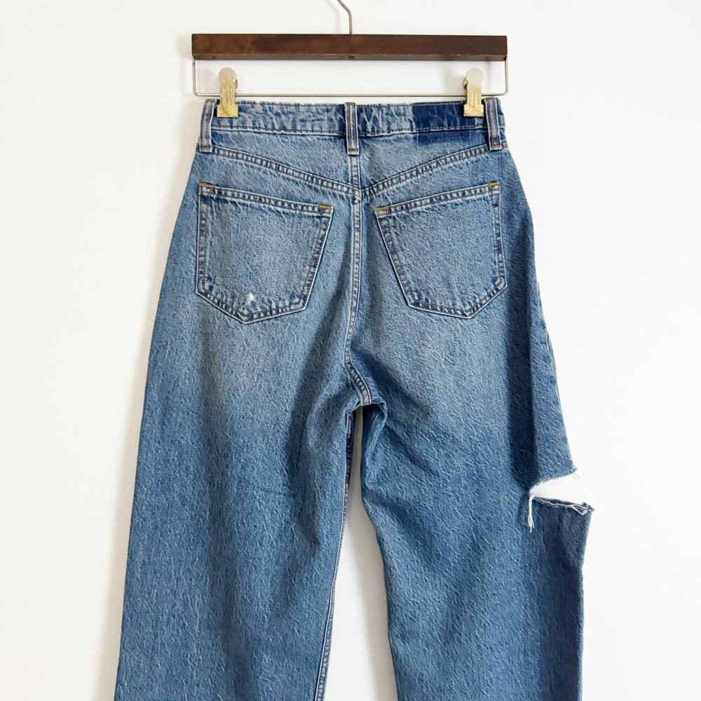 ABERCROMBIE The Loose High Rise Curve Love Jeans Slashed 25 Short - Picture 10 of 13